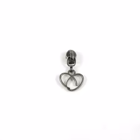 #3 Emmaline HEART Slider with Pull 10pk Gunmetal
