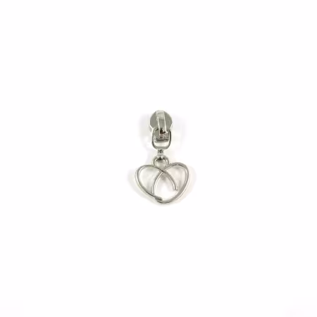 #3 Emmaline HEART Slider with Pull 10pk Silver