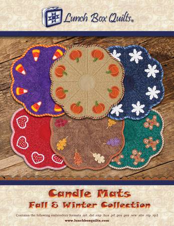Candle Mats Fall and Winter Collection Applique Machine Embroidery Designs