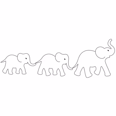 Elephant Parade Quilting Stencil 4”
