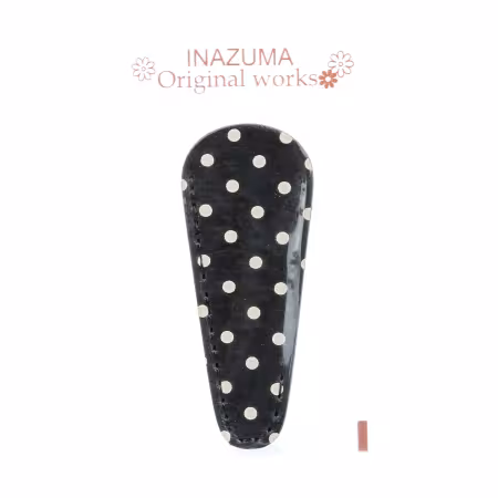 Leatherlike Polka Dot Embroidery Scissors Case Black