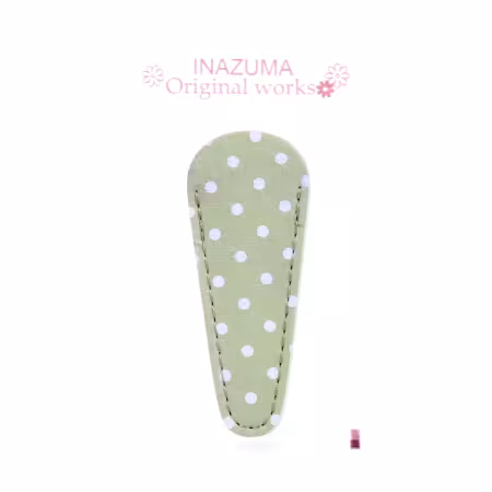 Leatherlike Polka Dot Embroidery Scissors Case Light Green