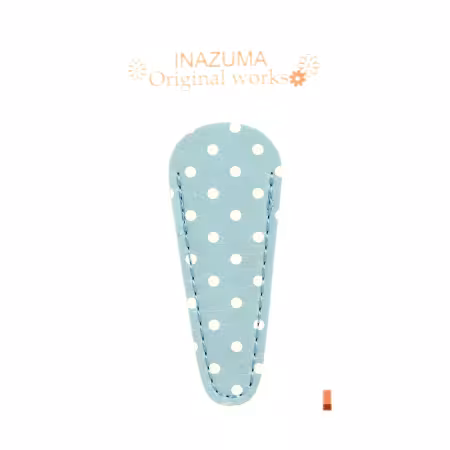 Leatherlike Polka Dot Embroidery Scissors Case Aqua
