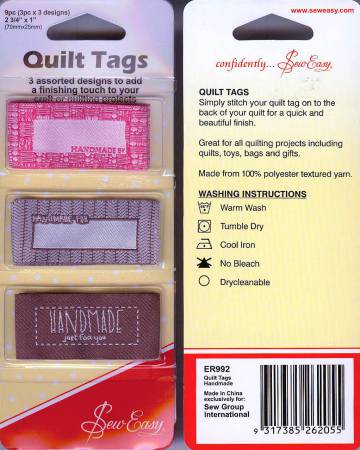 Quilt Tags Set of 3 Handmade