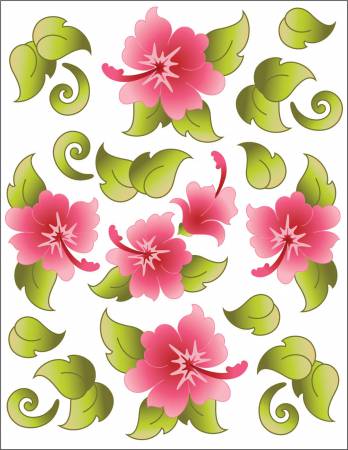 Tattoo Elementz Decal Hawaiian Holiday Pink (Printed On Clear)