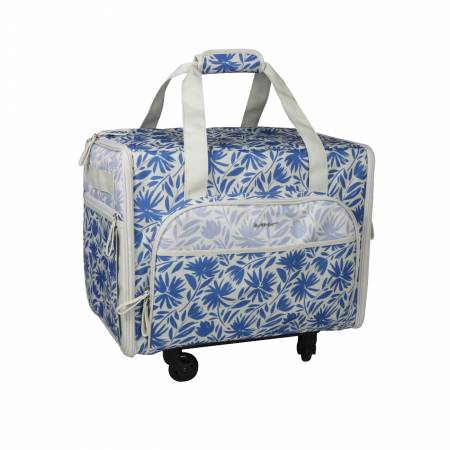 4-Wheel Rolling Sewing Case Tan Floral