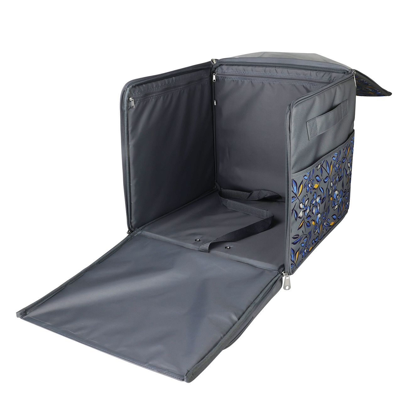 Rolling Serger Case Blue Grey Floral