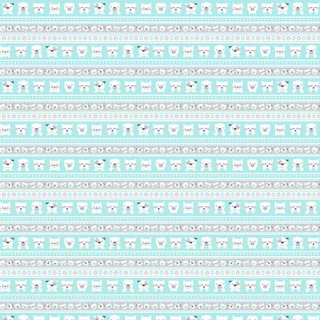 Aqua Novelty Stripe on Flannel