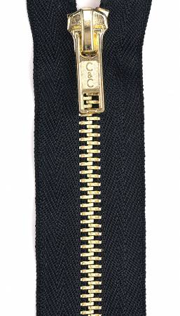 Brass Closed Fashion Zipper 14in Black