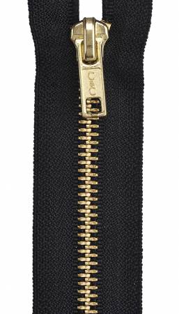 Heavy Weight Brass 1-Way Separating Zipper 24in Black