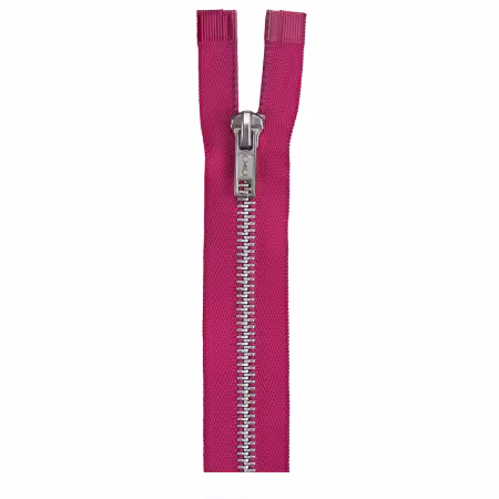 Aluminum Separating Fashion Zipper 24in Red Rose