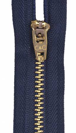 Packaged Metal Jean Zipper 6in Navy