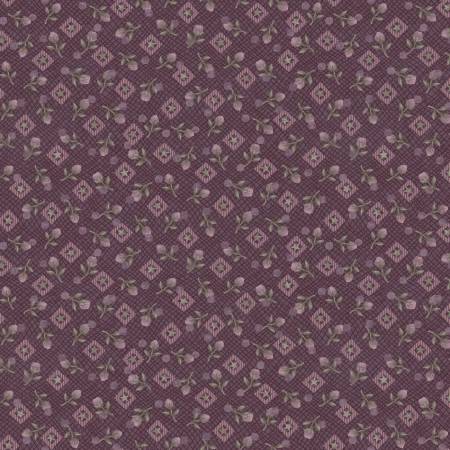 Purple Diamonds & Rose Buds Flannel