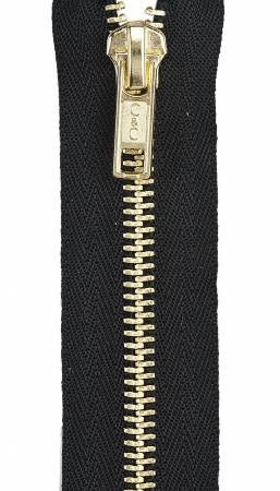 Brass Pocket Zipper 5in Black