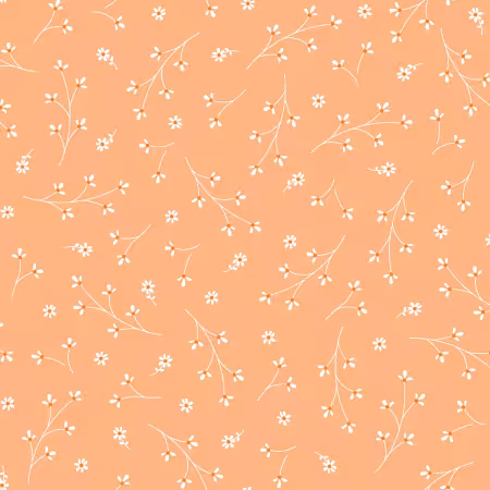 Soft Orange Pretty Petals Flannel