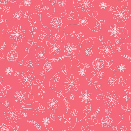 Deep Pink Swirl Floral Flannel