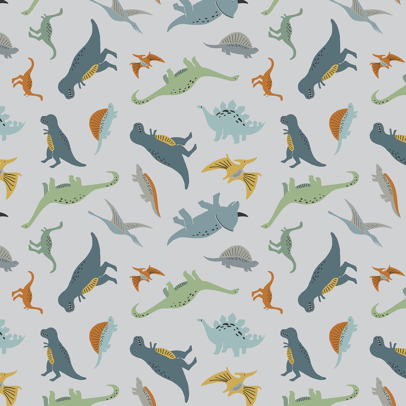 Designer Flannel Fossil Rim Dinos Gray