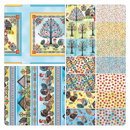 Assortment Farm Feathered Folk, 16pcs x 10yds