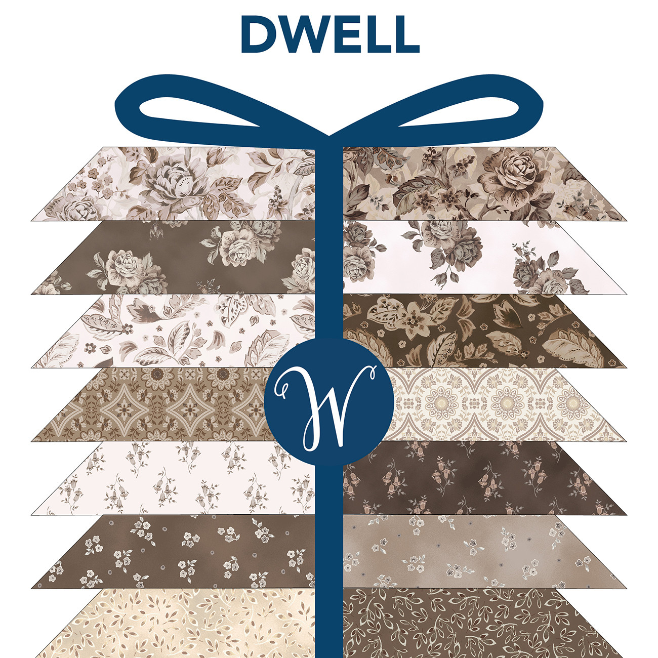 Fat Quarter Bundle, Dwell, 18pcs/bundle