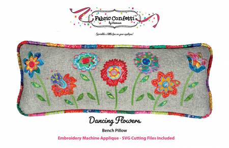 Dancing Flowers Bench Pillow