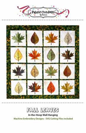 Fall Leaves In The Hoop Wall Hanging