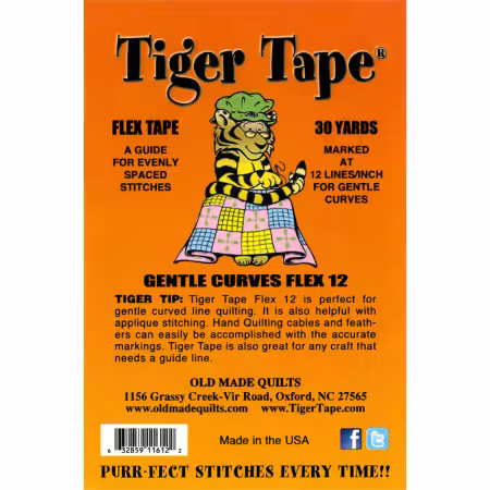 Tiger Tape Flex Tape 1/4in x 30yd Roll 12 Lines Per Inch for Curves