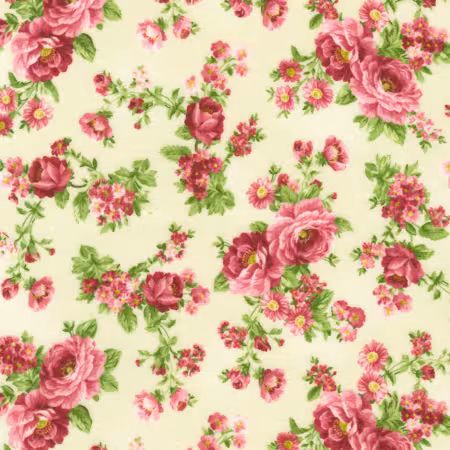 Roses Cream Flannel