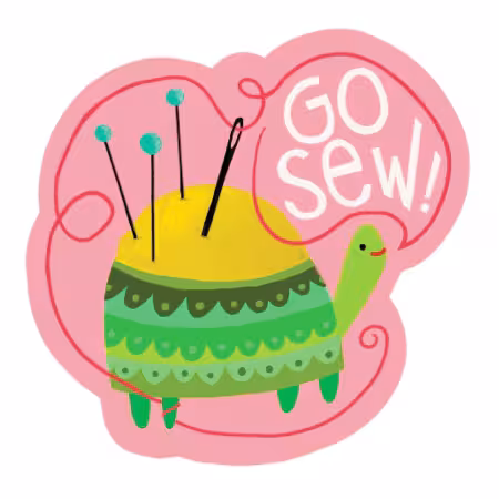 Sticker Go Sew Pink Turtle