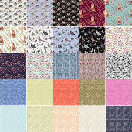 Fat Quarter Fox Wood, 25pcs/bundle