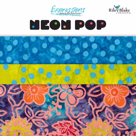Batiks Neon Pop Fat Quarter Bundle, 12pcs