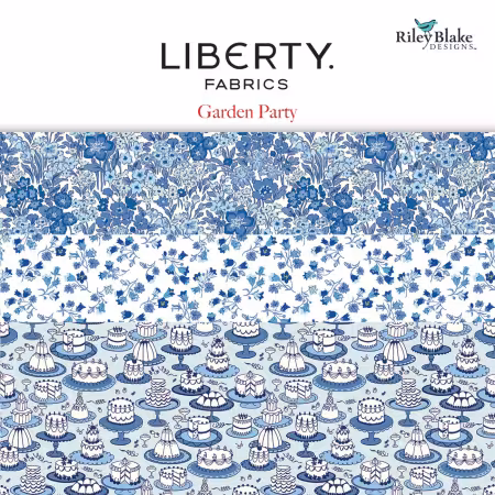 Garden Party Blue China Fat Quarter Bundle, 12 Pcs.