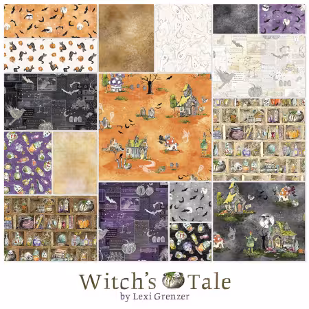 Fat Quarter Witch's Tale, 17pcs, 2 bundles/pack