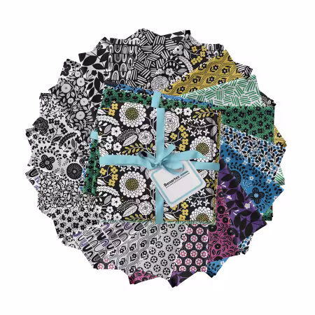 Fat Quarter Black White & Bloom, 20pcs/bundle
