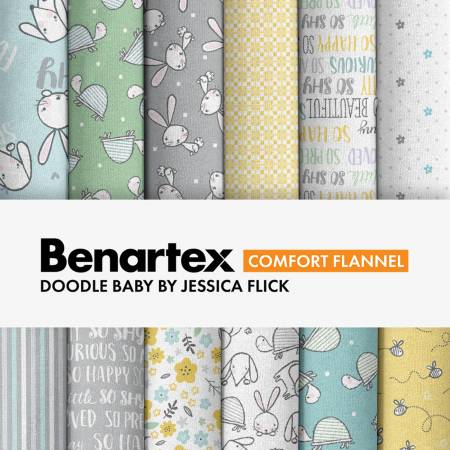 Fat Quarter Doodle Baby Flannel, 45pcs/box