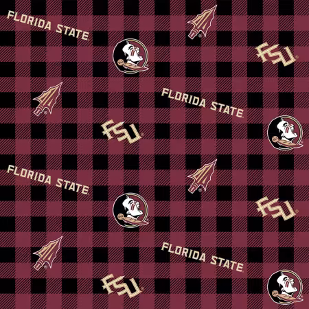 NCAA-Florida State Seminoles Buffalo Plaid Cotton