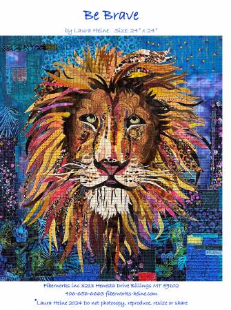 Be Brave Lion Collage Pattern by Laura Heine