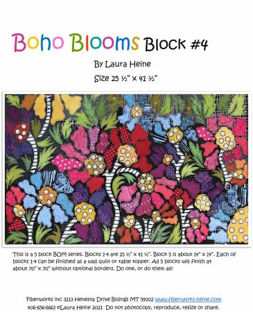 BOHO Blooms Block #4 Collage Pattern by Laura Heine