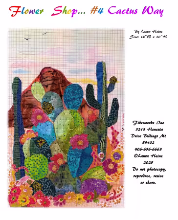 Flower Shop #4 Cactus Way Collage Pattern by Laura Heine