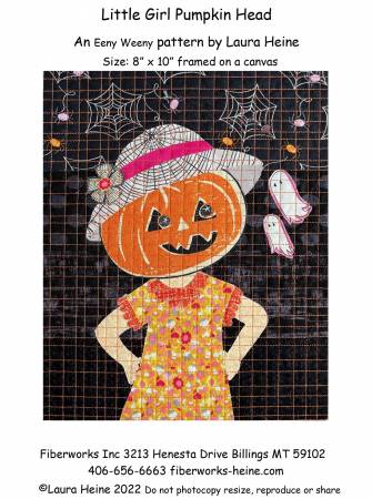 Little Girl Pumpkin Head Collage Pattern by Laura Heine