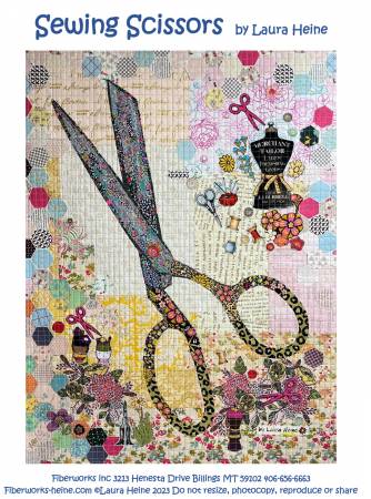 Sewing Scissors Collage Pattern by Laura Heine