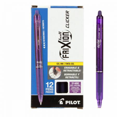 Frixion Clicker Pen Purple Fine Point 0.7mm 12pk