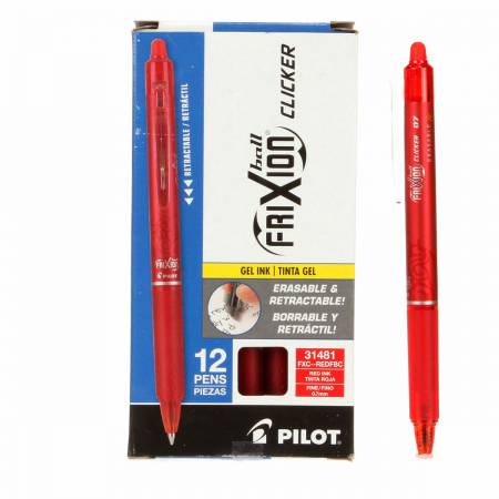 Frixion Clicker Pen Red Fine Point 0.7mm 12pk