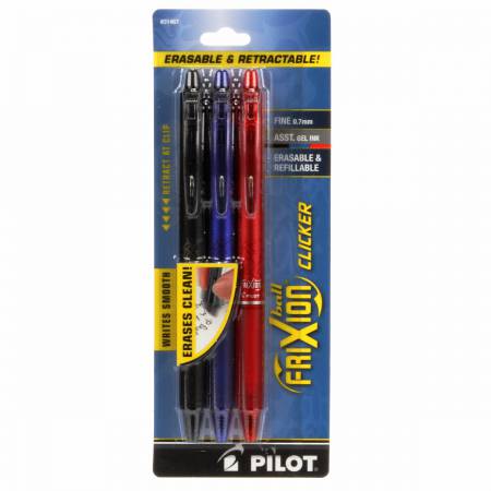 Frixion Clicker Pen Assortment Fine Point 0.7mm 3pk