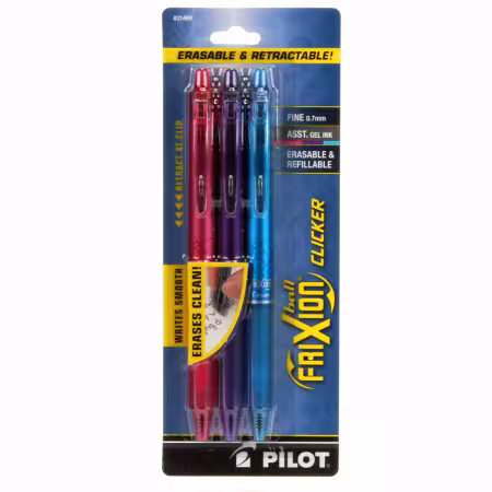Frixion Clicker Pen Assortment Fine Point 0.7mm 3pk