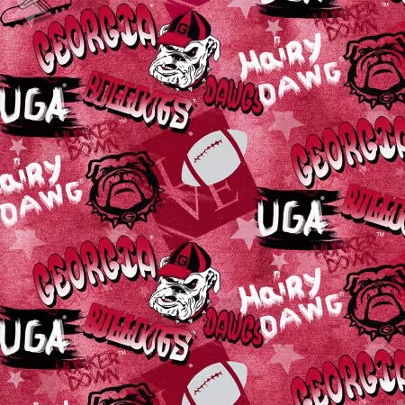 NCAA-Georgia Bulldogs Graffiti Cotton
