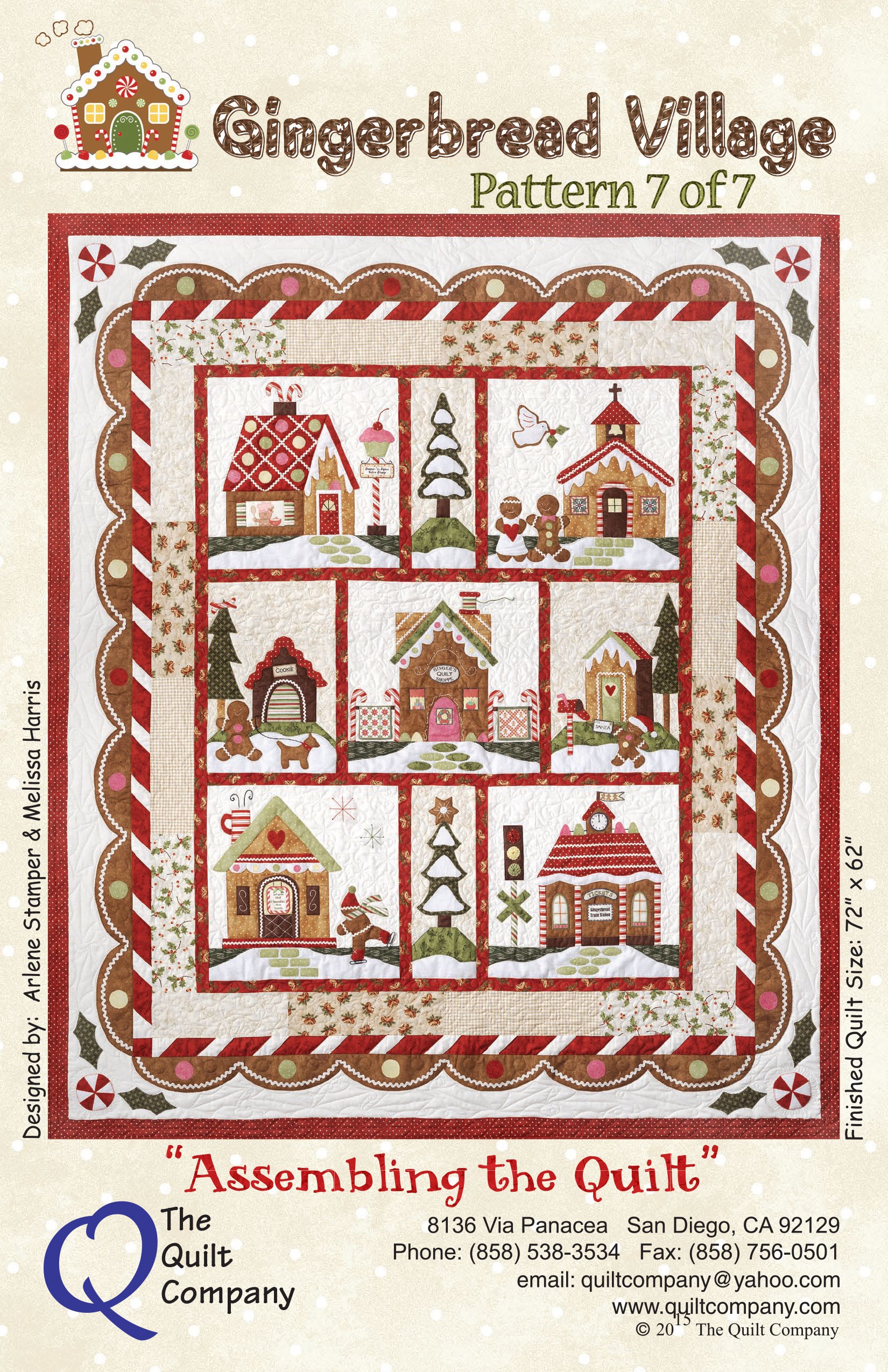 Gingerbread Village 7, Assembling the Quilt