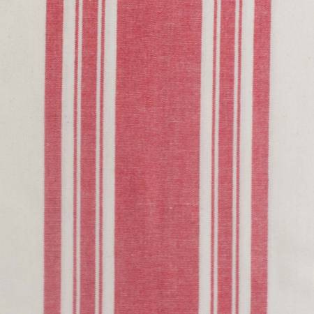 Red/Natural Farmhouse Stripe Homespun Fabric