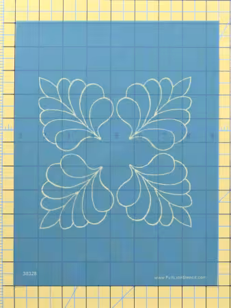 Full Line Stencil Four Corner Feather
