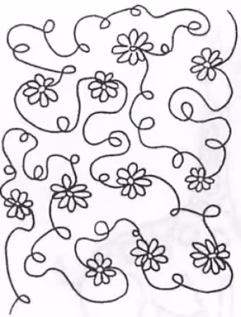 Full Line Stencil Daisy Chain Background