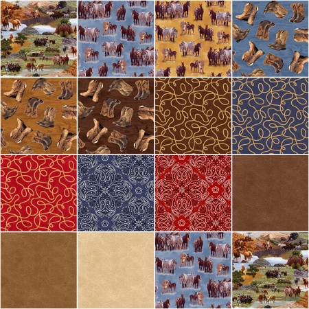 Fat Quarter Happy Trails 14pcs Bundle By Whistler Studios